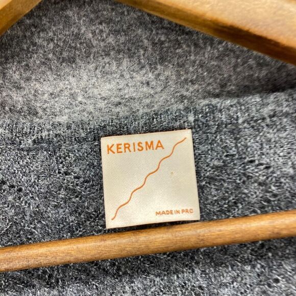 Kerisma Sweater Pullover Women S/M Gray Wool Knit V-Neck Long Sleeve Casual - Picture 5 of 9